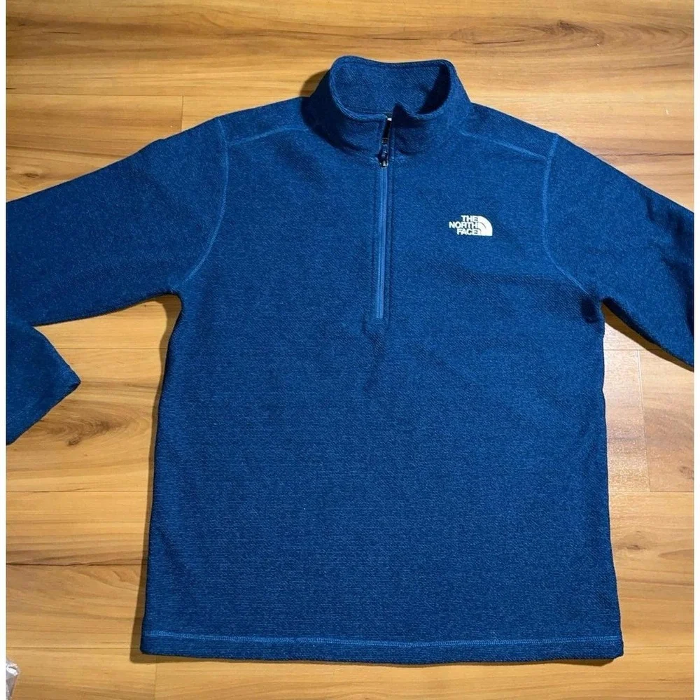 Mens The North Face Textured Cap Rock Fleece Quarter-Zip Pullover Jacket